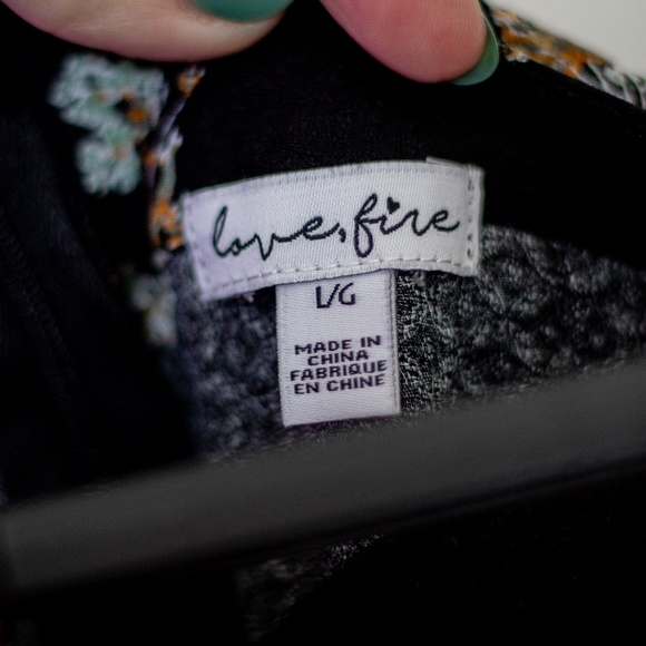 Love Fire | Floral High/Low Shorts with Front Split - Picture 5 of 6